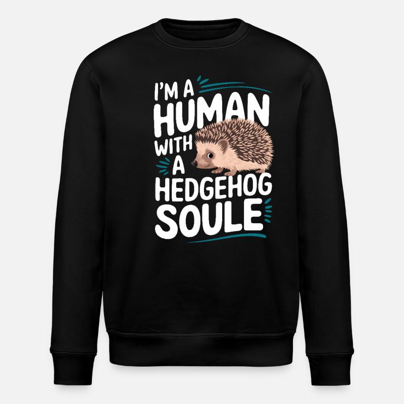 Hedgehog Spiny Animal Hedgehog - Stanley/Stella ROLLER Unisex Organic Sweatshirt - black