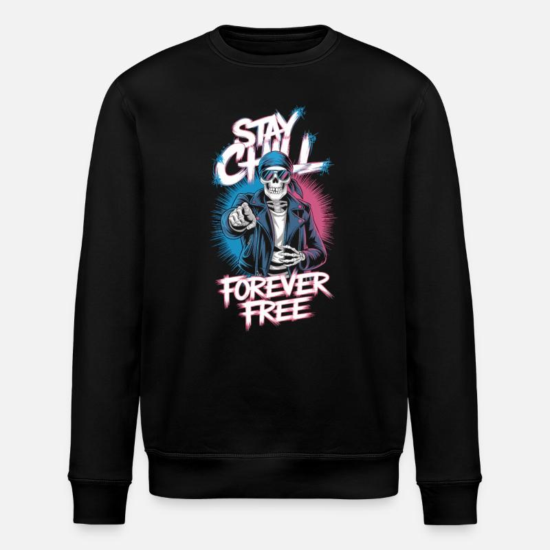 Bleib locker, sei frei - Stanley/Stella Unisex Bio-Sweatshirt ROLLER - Schwarz