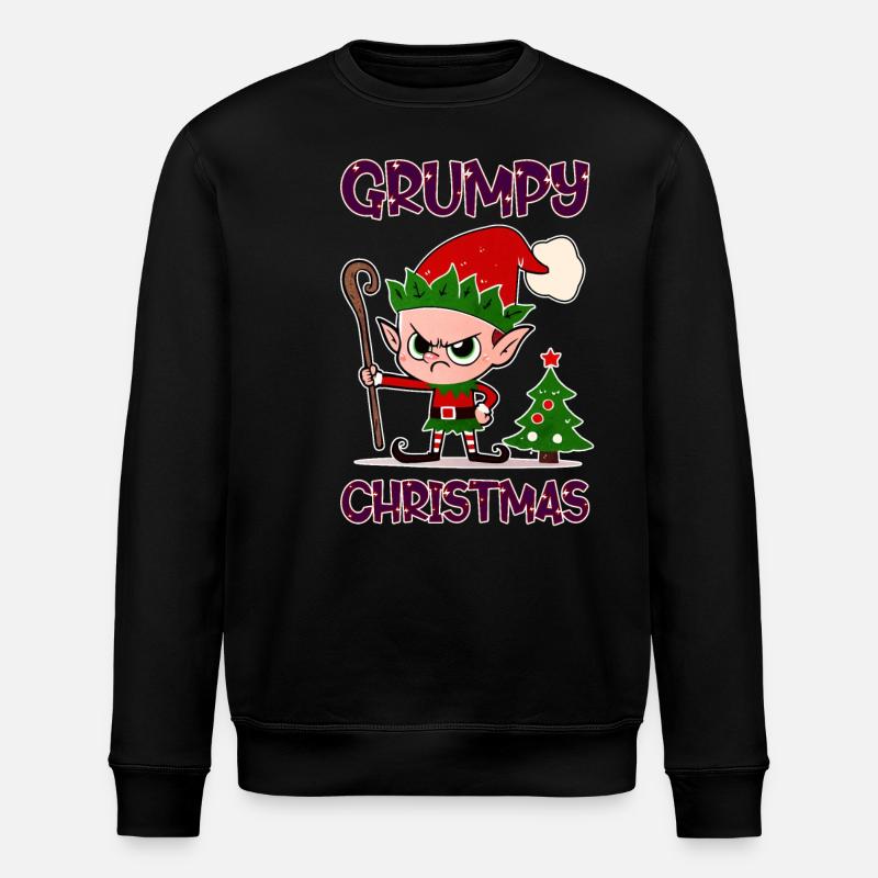 Grumpy Christmas Elf - Stanley/Stella Unisex Bio-Sweatshirt ROLLER - Schwarz