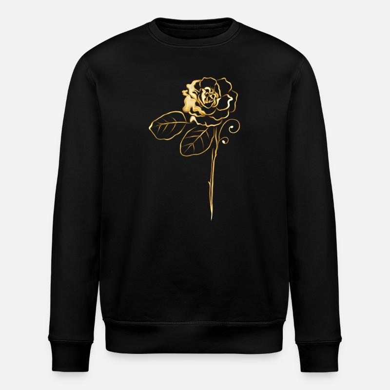Rose in Gold - Stanley/Stella Unisex Bio-Sweatshirt ROLLER - Schwarz