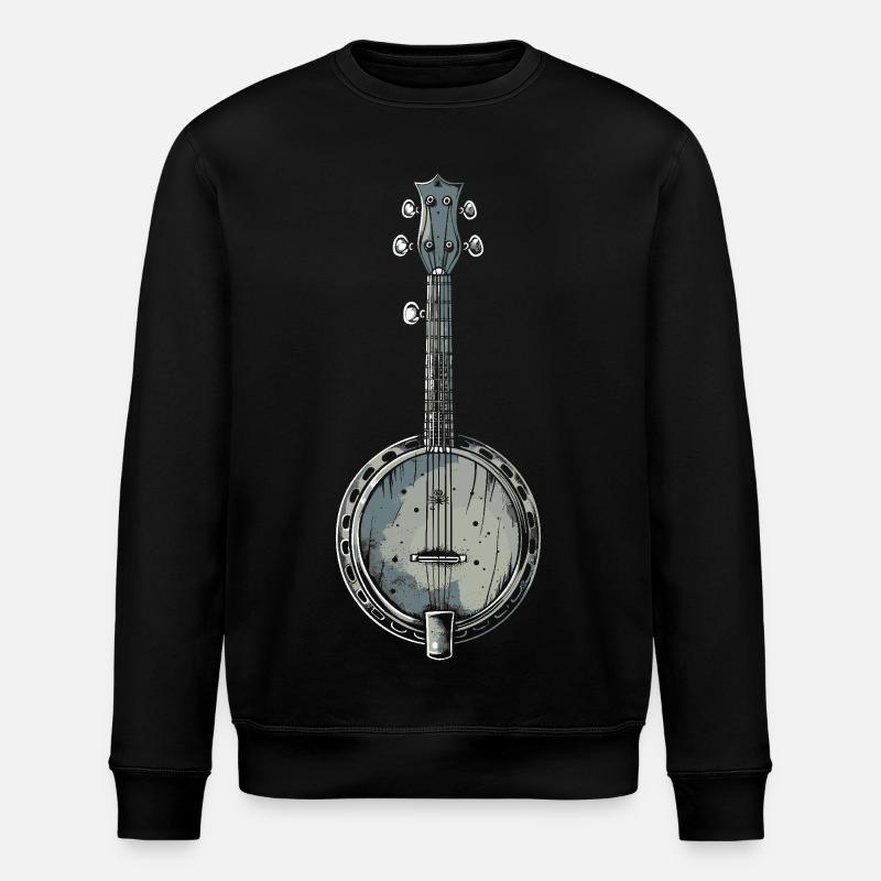 Banjo Graphics - Stanley/Stella ROLLER Unisex Organic Sweatshirt - black