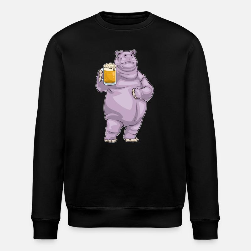 Nilpferd Krug Bier - Stanley/Stella Unisex Bio-Sweatshirt ROLLER - Schwarz