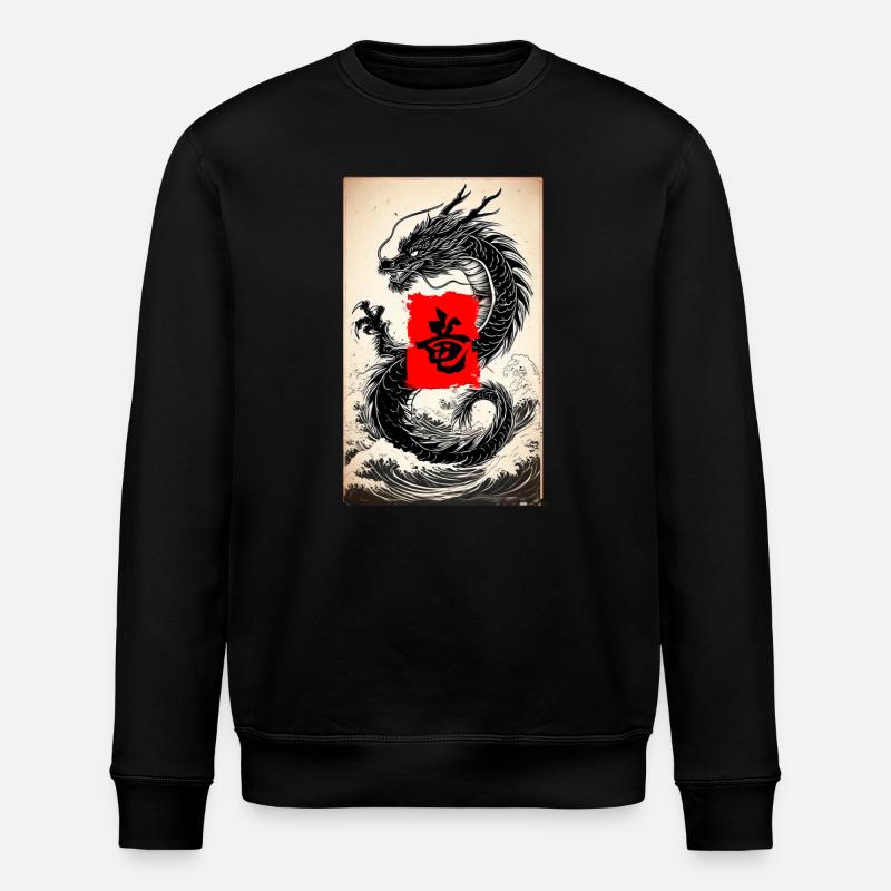 Dragon japonais dans la mer - Sweat bio ROLLER Stanley/Stella Unisexe - noir
