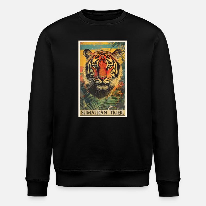 Tigre de Sumatra - Sweat bio ROLLER Stanley/Stella Unisexe - noir