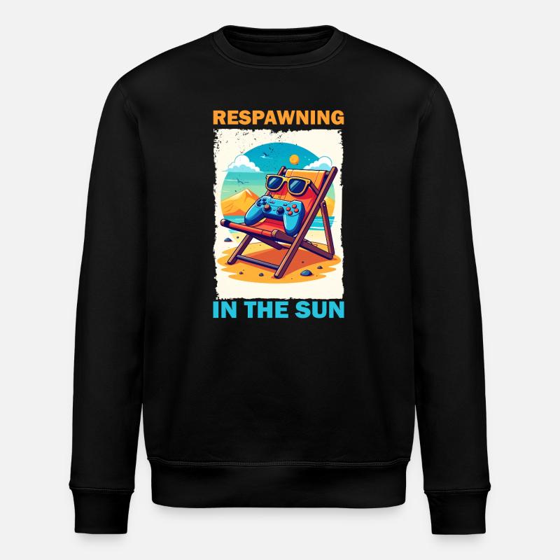 Gaming vacation on the beach - Stanley/Stella ROLLER Unisex Organic Sweatshirt - black