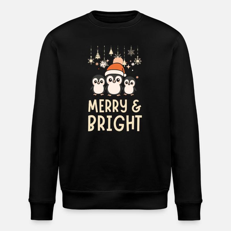 Cute and Bright Penguin Pattern - Stanley/Stella ROLLER Unisex Organic Sweatshirt - black