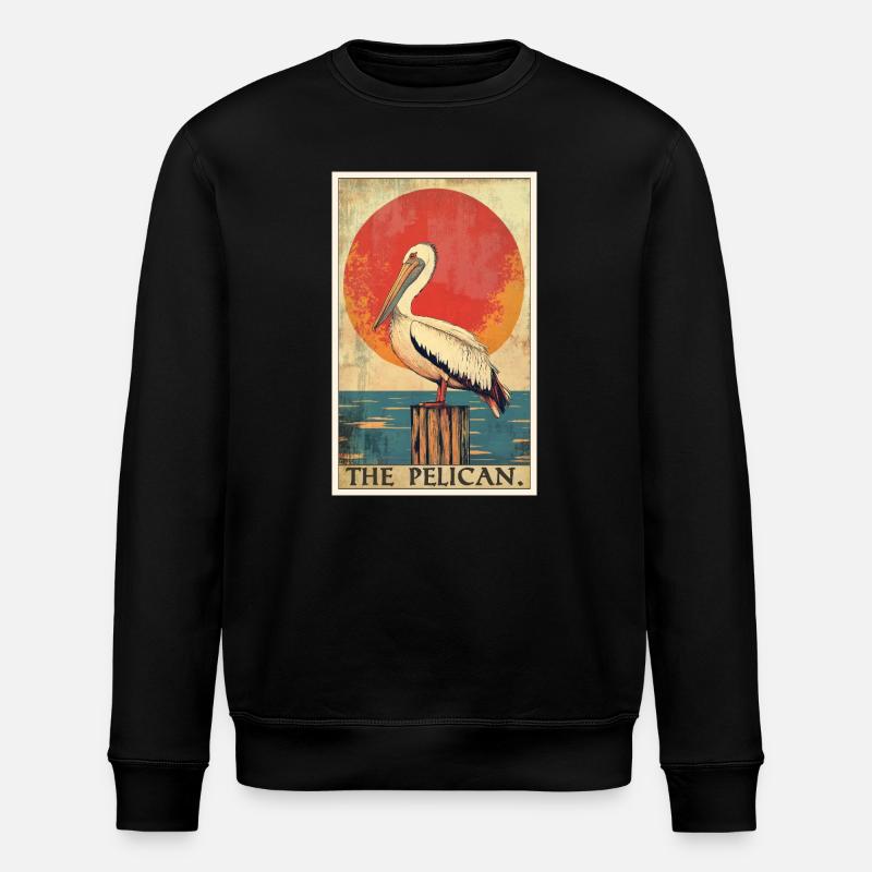 Pelicans Pelican - Stanley/Stella ROLLER Unisex Organic Sweatshirt - black
