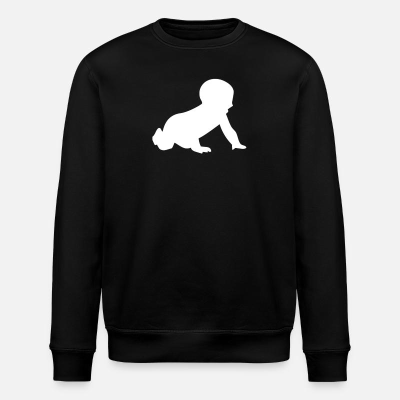 Silhouette de bébé rampant - Sweat bio ROLLER Stanley/Stella Unisexe - noir