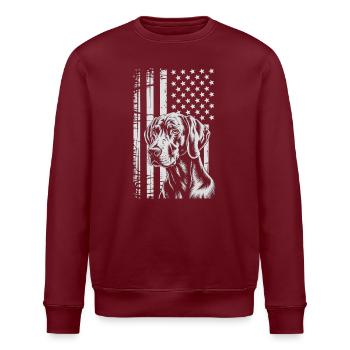 Patriotisches Hundeporträt - Stanley/Stella Unisex Bio-Sweatshirt ROLLER - Burgunderrot - Vorne - Nik (191cm)
