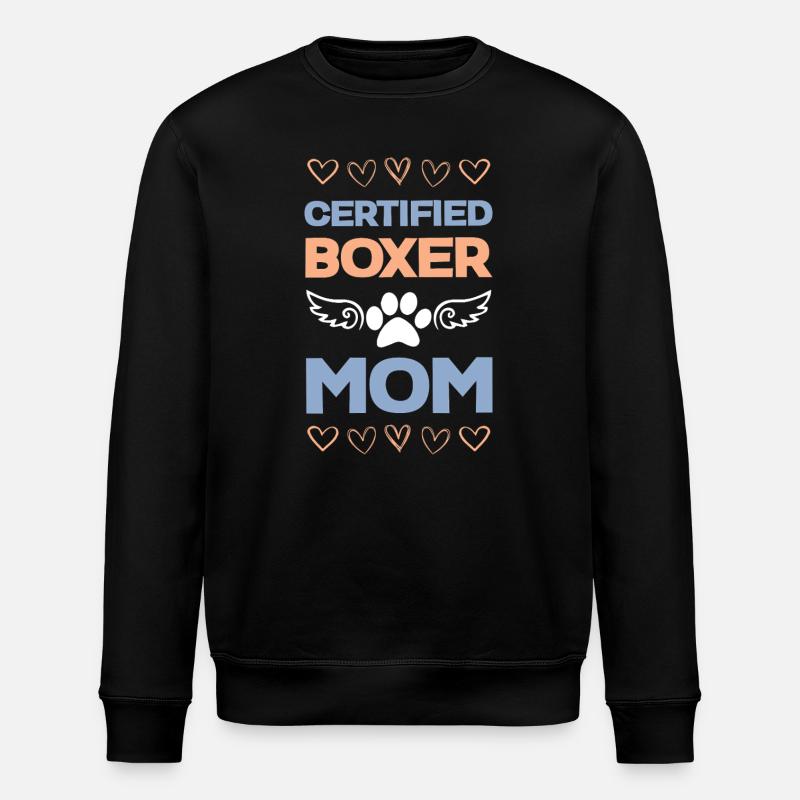 Certified Boxer Mom - Stanley/Stella ROLLER Unisex Organic Sweatshirt - black
