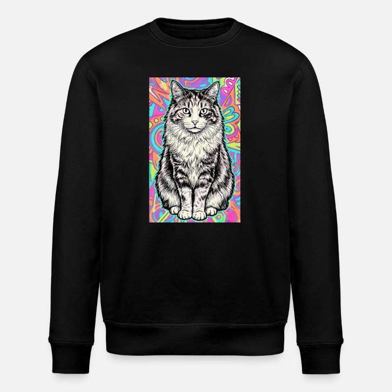 Katze - Stanley/Stella Unisex Bio-Sweatshirt ROLLER - Schwarz