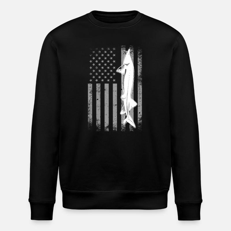 Drapeau de pêche à l’esturgeon - Sweat bio ROLLER Stanley/Stella Unisexe - noir