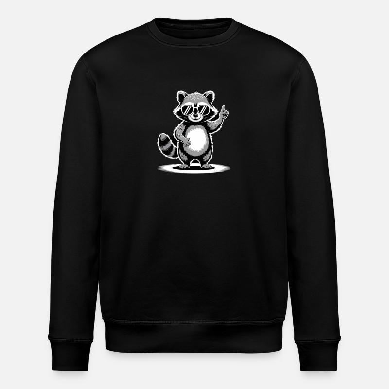 Raton laveur - Sweat bio ROLLER Stanley/Stella Unisexe - noir
