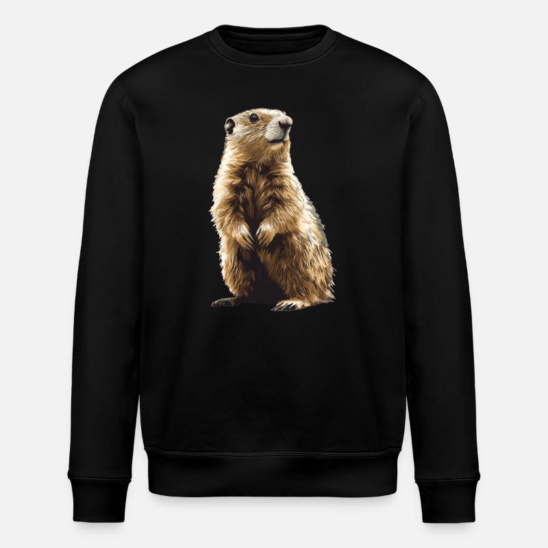 Murmeltiere Murmeltier - Stanley/Stella Unisex Bio-Sweatshirt ROLLER - Schwarz