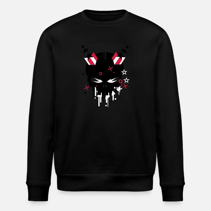 Devilskull with stars - Stanley/Stella ROLLER Unisex Organic Sweatshirt - black