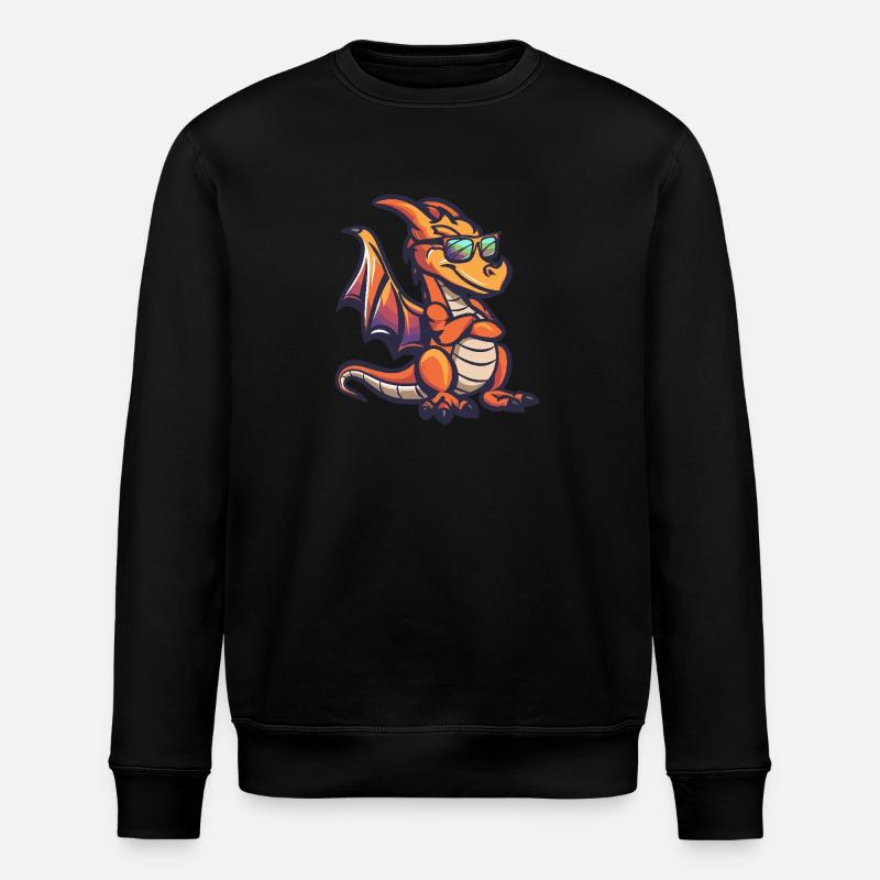 Drache Cool Comic - Stanley/Stella Unisex Bio-Sweatshirt ROLLER - Schwarz