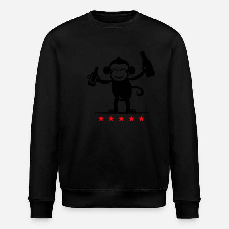 Party Monkey Beer - Stanley/Stella ROLLER Unisex Organic Sweatshirt - black