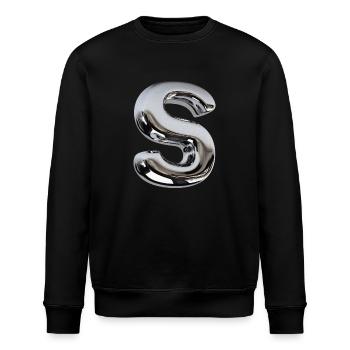 Chrome Letter S - Stanley/Stella Unisex Bio-Sweatshirt ROLLER - Schwarz - Vorne - Nik (191cm)