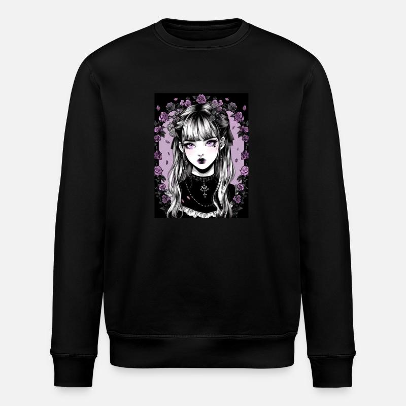 Goth anime mädchen - Stanley/Stella Unisex Bio-Sweatshirt ROLLER - Schwarz