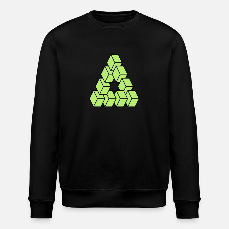 Optical illusion - Impossible figure - Stanley/Stella ROLLER Unisex Organic Sweatshirt - black