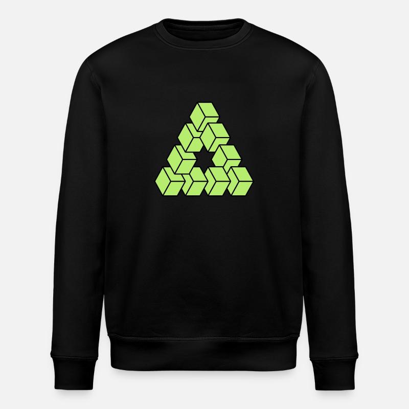 Optical illusion - Impossible figure - Stanley/Stella ROLLER Unisex Organic Sweatshirt - black