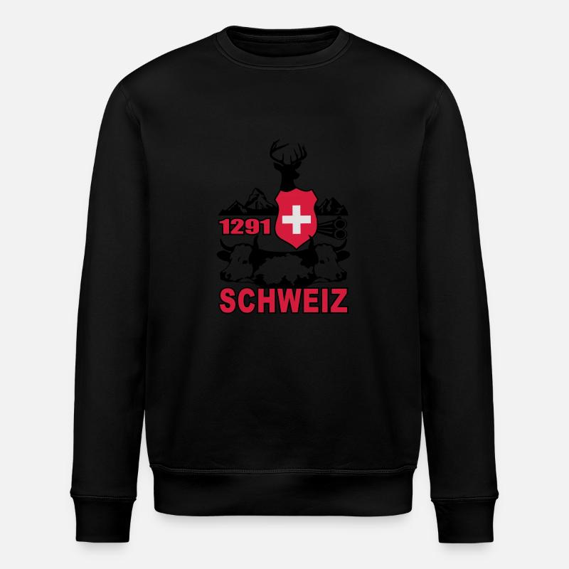 Schweiz 1291 - Stanley/Stella Unisex Bio-Sweatshirt ROLLER - Schwarz