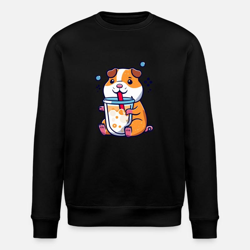 Bubbletea Hamster Geschenk - Stanley/Stella Unisex Bio-Sweatshirt ROLLER - Schwarz