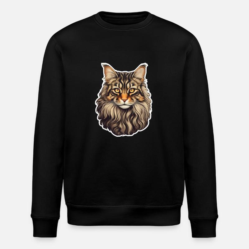 Maine Coon Katzenkopf - Stanley/Stella Unisex Bio-Sweatshirt ROLLER - Schwarz