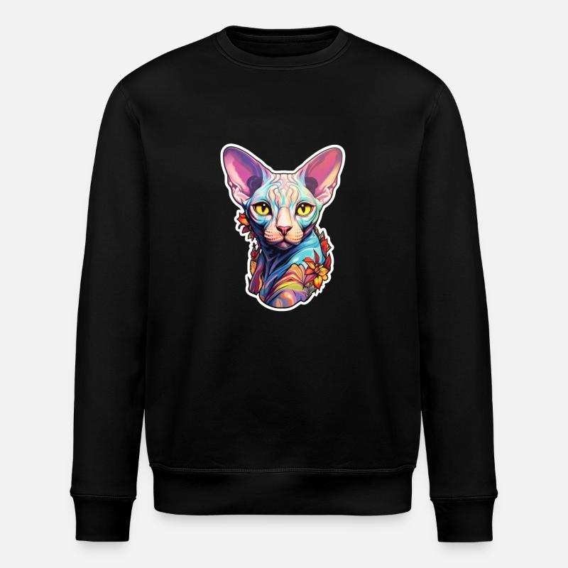Sphynx Cat Head - Stanley/Stella ROLLER Unisex Organic Sweatshirt - black