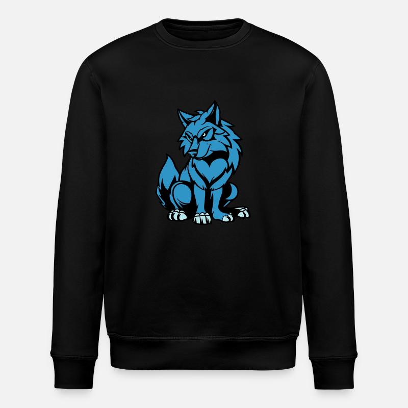 Wolf Comic Animal - Stanley/Stella ROLLER Unisex Organic Sweatshirt - black