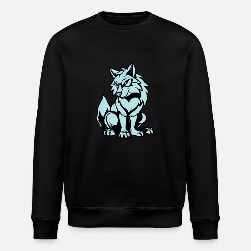 Loup Bande Dessinée Animal - Sweat bio ROLLER Stanley/Stella Unisexe - noir