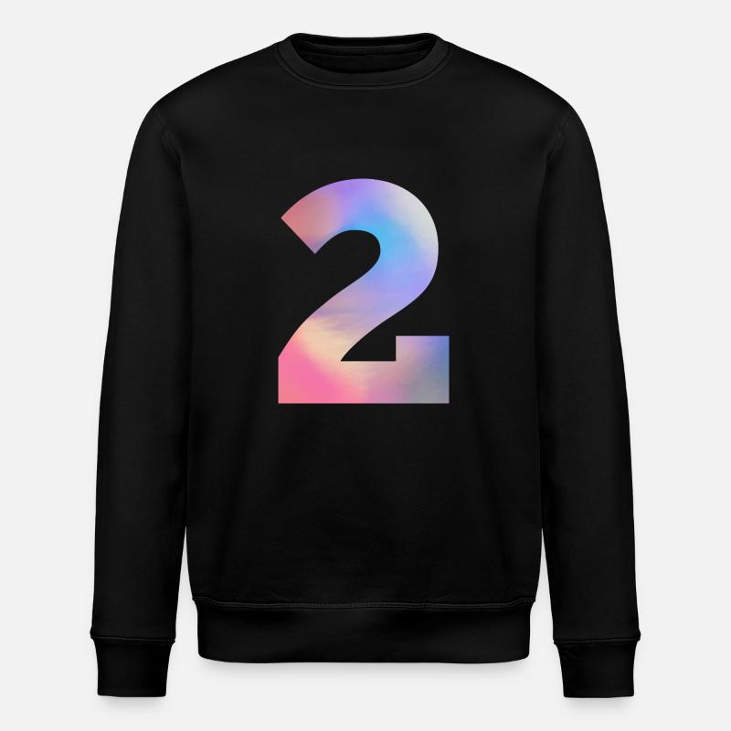 Bunte Zahl 2 - Stanley/Stella Unisex Bio-Sweatshirt ROLLER - Schwarz