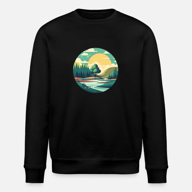 Landschaft - Stanley/Stella Unisex Bio-Sweatshirt ROLLER - Schwarz