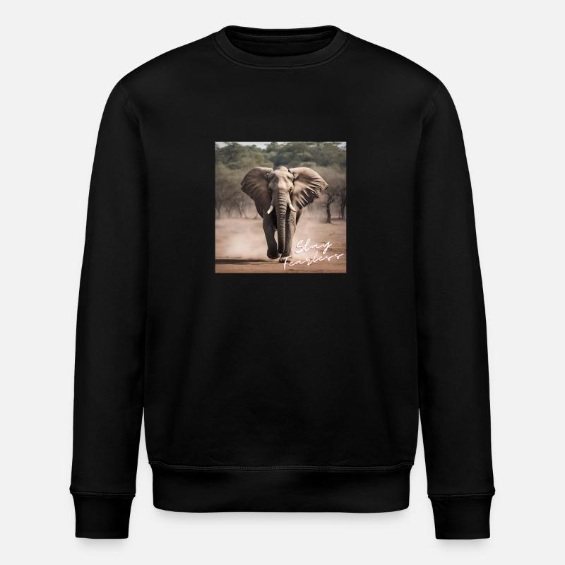 Stay Fearless - Elefant Design - Stanley/Stella Unisex Bio-Sweatshirt ROLLER - Schwarz