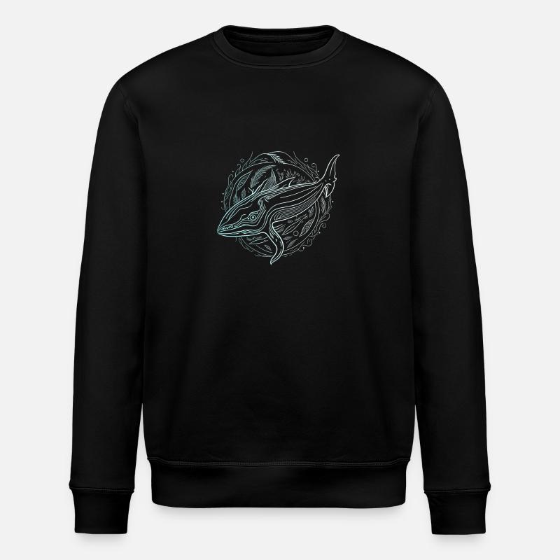 Abstract whale - Stanley/Stella ROLLER Unisex Organic Sweatshirt - black