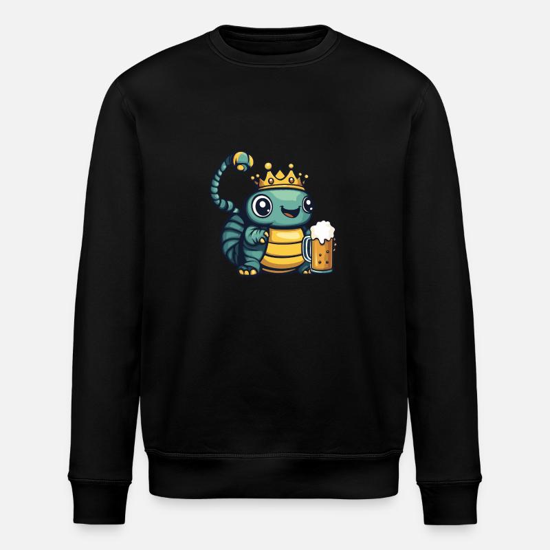 Wurm Bier Lustig - Stanley/Stella Unisex Bio-Sweatshirt ROLLER - Schwarz