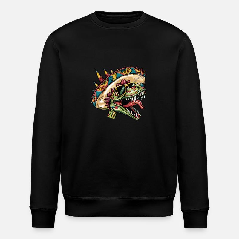 Dinosaurier stegosaurus Sombrero - Stanley/Stella Unisex Bio-Sweatshirt ROLLER - Schwarz