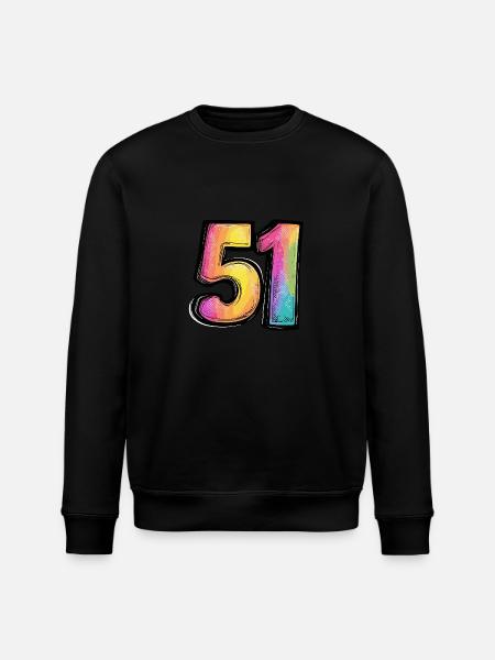 51 Number Symbol - Stanley/Stella ROLLER Unisex Organic Sweatshirt - black