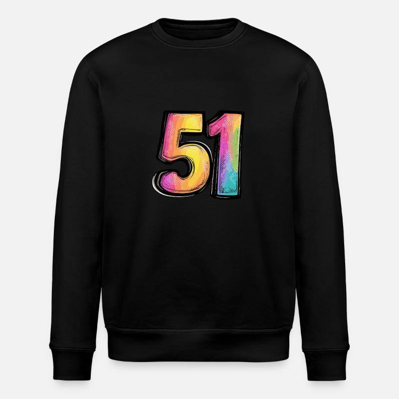 51 Zahl Symbol - Stanley/Stella Unisex Bio-Sweatshirt ROLLER - Schwarz