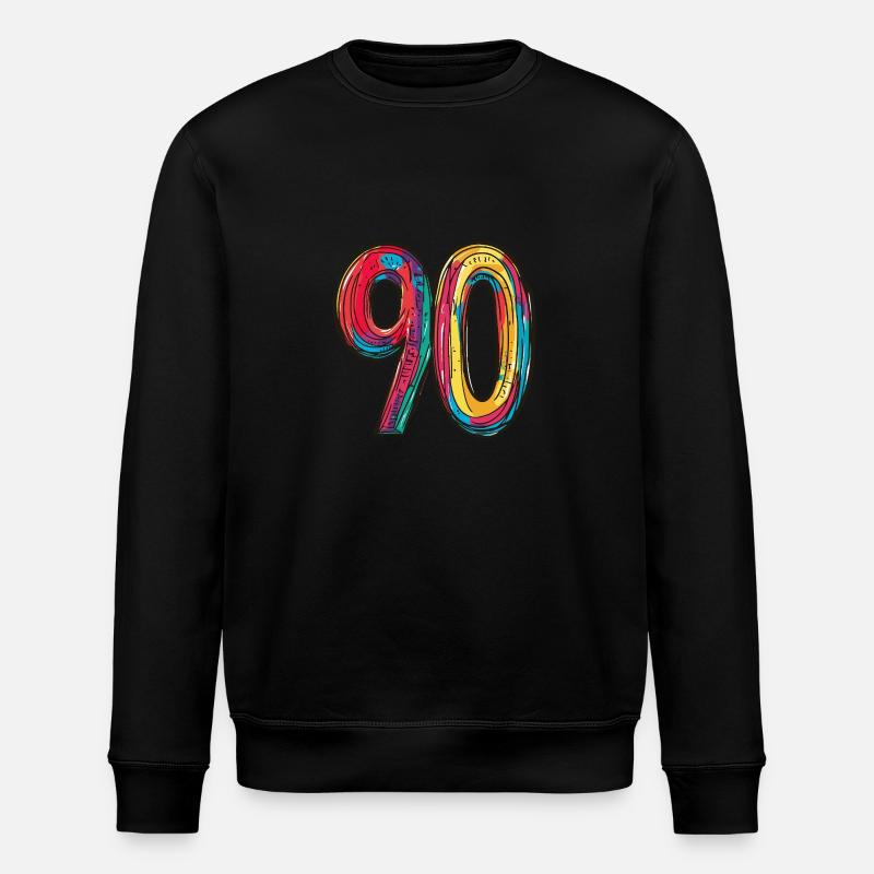 90 Zahl Symbol - Stanley/Stella Unisex Bio-Sweatshirt ROLLER - Schwarz
