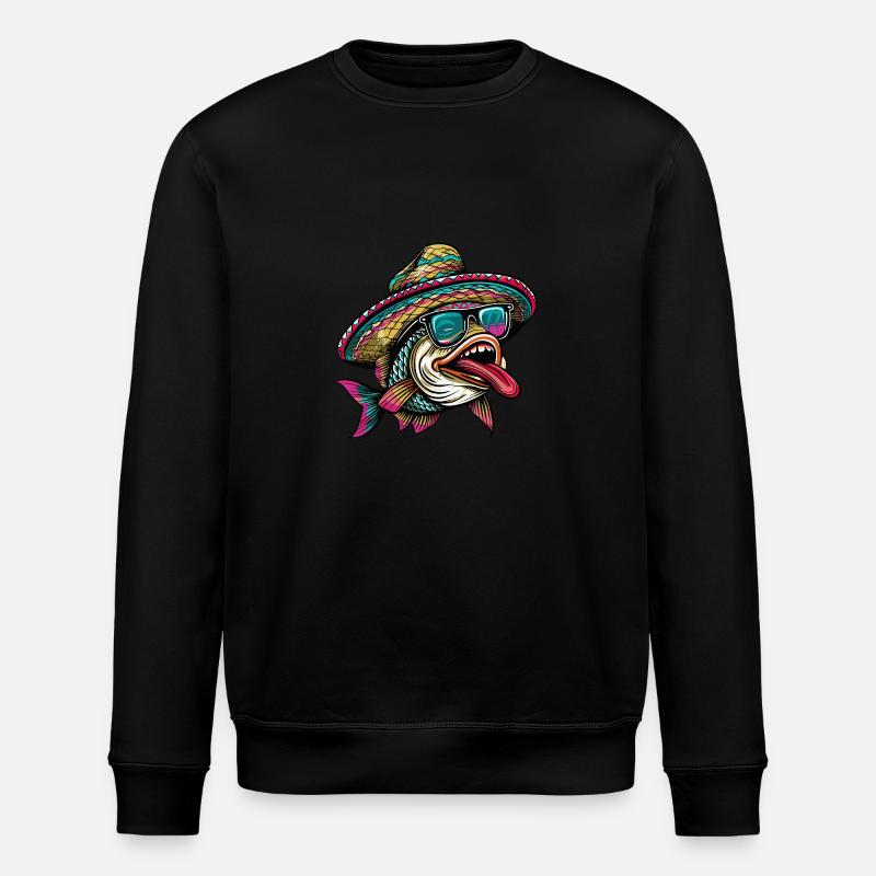 Fisch Lustig Sombrero - Stanley/Stella Unisex Bio-Sweatshirt ROLLER - Schwarz