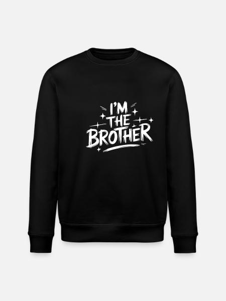 Brother Big Brother Sibling Family - Stanley/Stella ROLLER Unisex Organic Sweatshirt - black