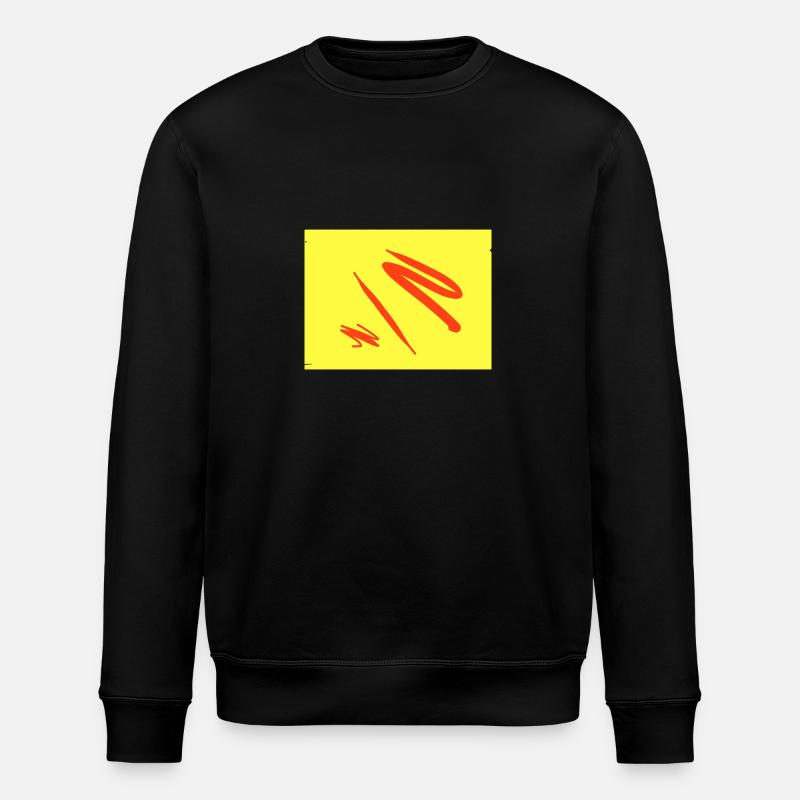 Red-yellow abstractness - Stanley/Stella ROLLER Unisex Organic Sweatshirt - black
