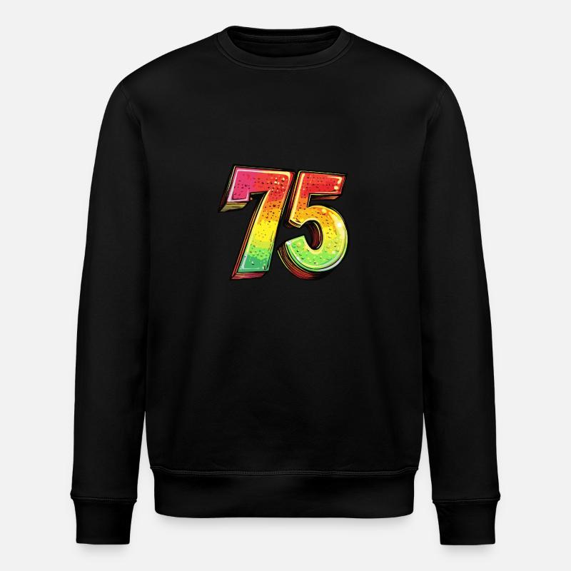 75 Zahl Symbol - Stanley/Stella Unisex Bio-Sweatshirt ROLLER - Schwarz