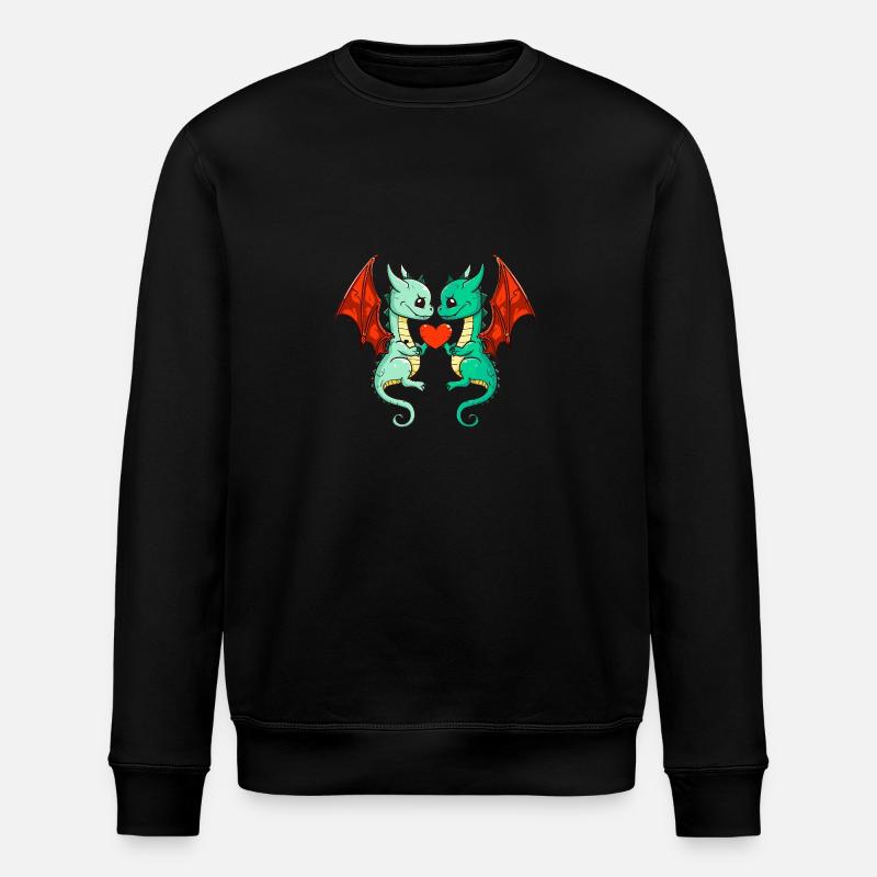 Couple Dragon Saint-Valentin - Sweat bio ROLLER Stanley/Stella Unisexe - noir