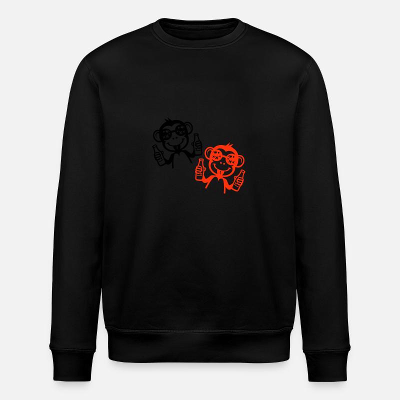Affe Bier Party Besoffen - Stanley/Stella Unisex Bio-Sweatshirt ROLLER - Schwarz