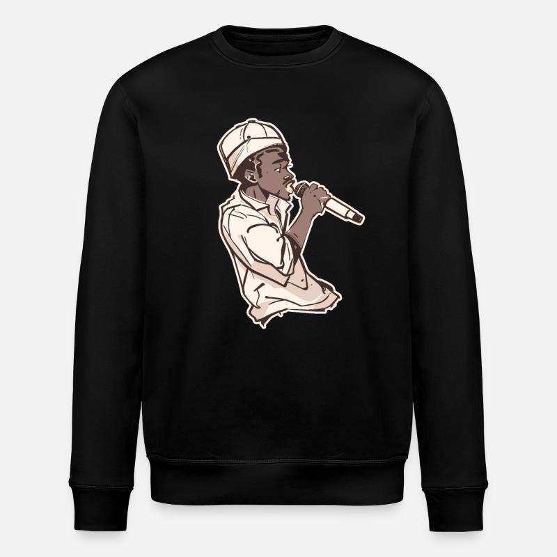 Rappeur tenant un micro avec Stroke - Sweat bio ROLLER Stanley/Stella Unisexe - noir