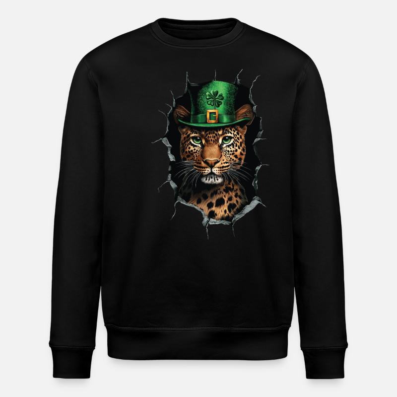 St. Patrick Leopard - Stanley/Stella Unisex Bio-Sweatshirt ROLLER - Schwarz