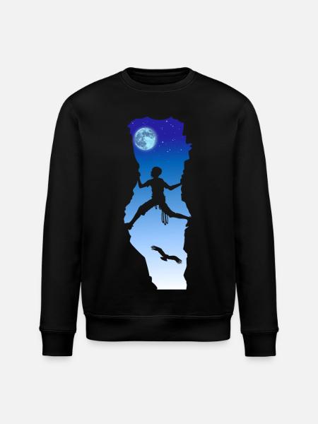 Night Climbing - Stanley/Stella ROLLER Unisex Organic Sweatshirt - black