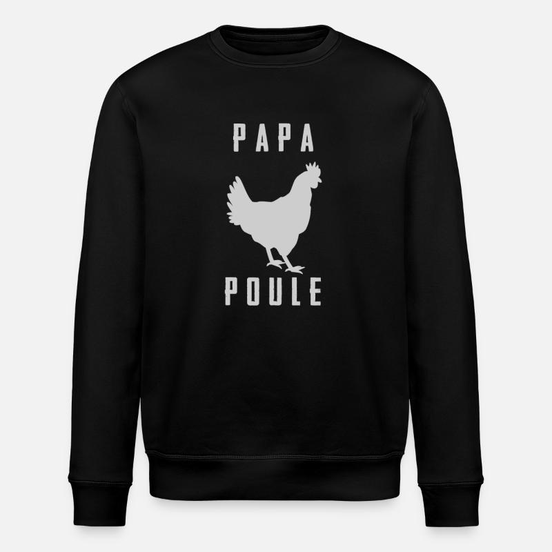 PAPA HEN Hahn Silhouette - Stanley/Stella Unisex Bio-Sweatshirt ROLLER - Schwarz